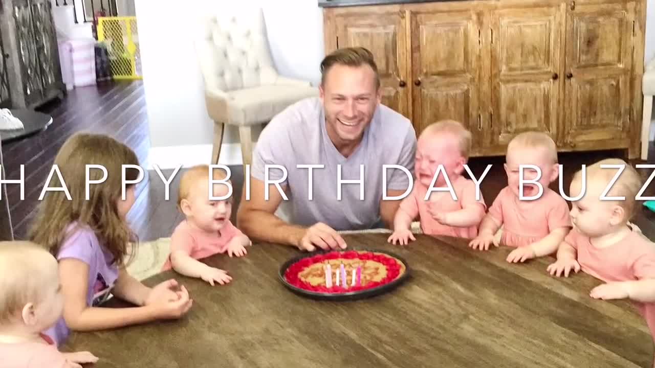 Priceless reaction to daddy blowing the candles out