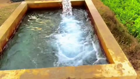 Tube well system for crops in village.