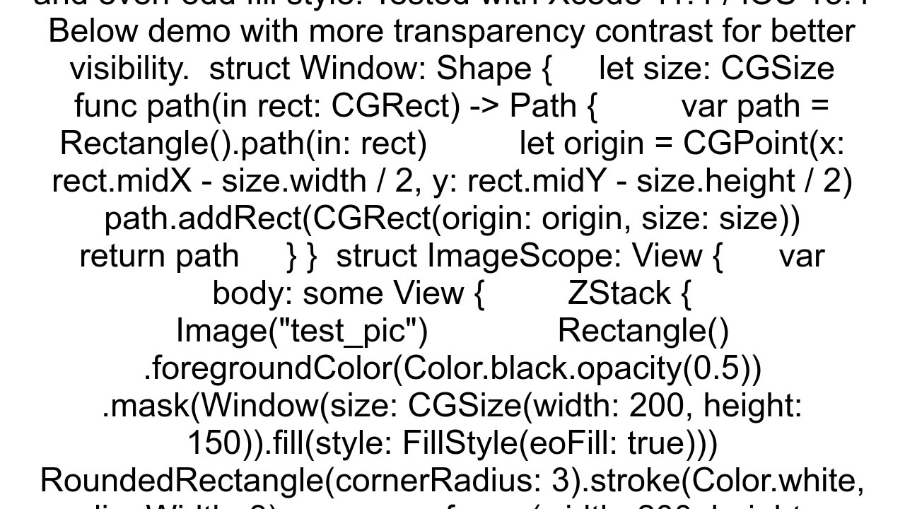 How to create a seethrough Rectangle in SwiftUI