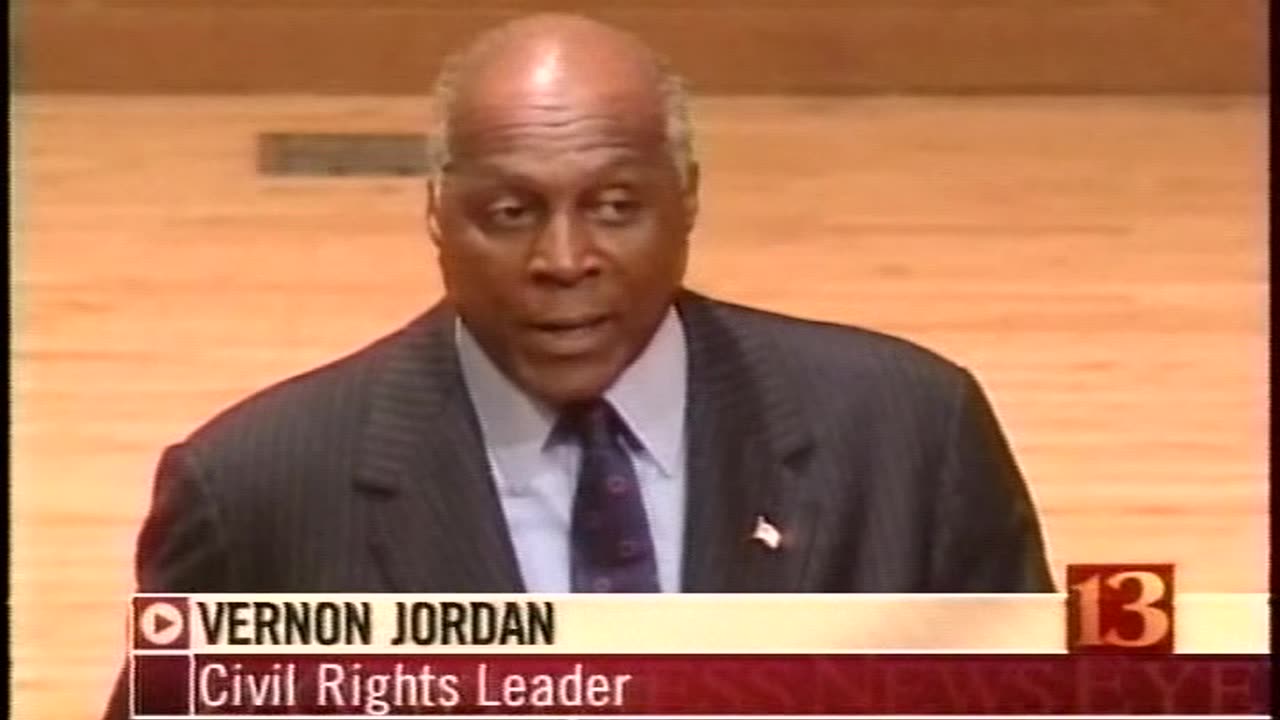 October 27, 2001 - WTHR Coverage of Vernon Jordan at DePauw University