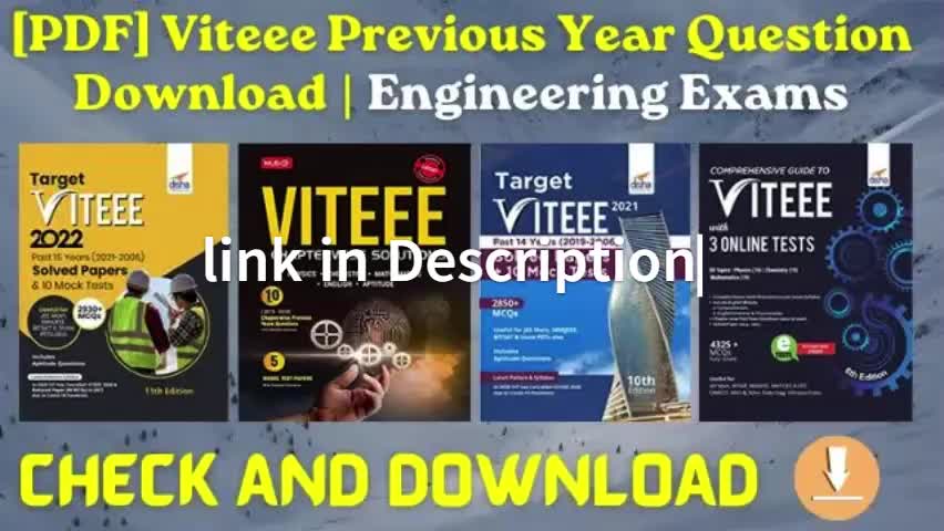 [PDF] VITEEE Previous Year Question Download | Engineering Exams