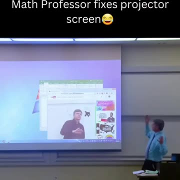 Math Professor Fixes Projector Screen