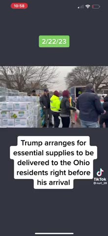 TRUMP 🇺🇸ARRANGES ESSENTIAL SUPPLIES DELIVERED IN OHIO BEFORE HIS ARRIVAL