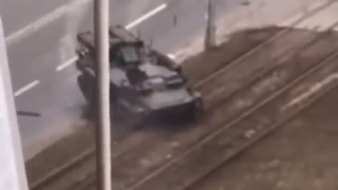 Another look at civilian car crushed by Russian Strela 10