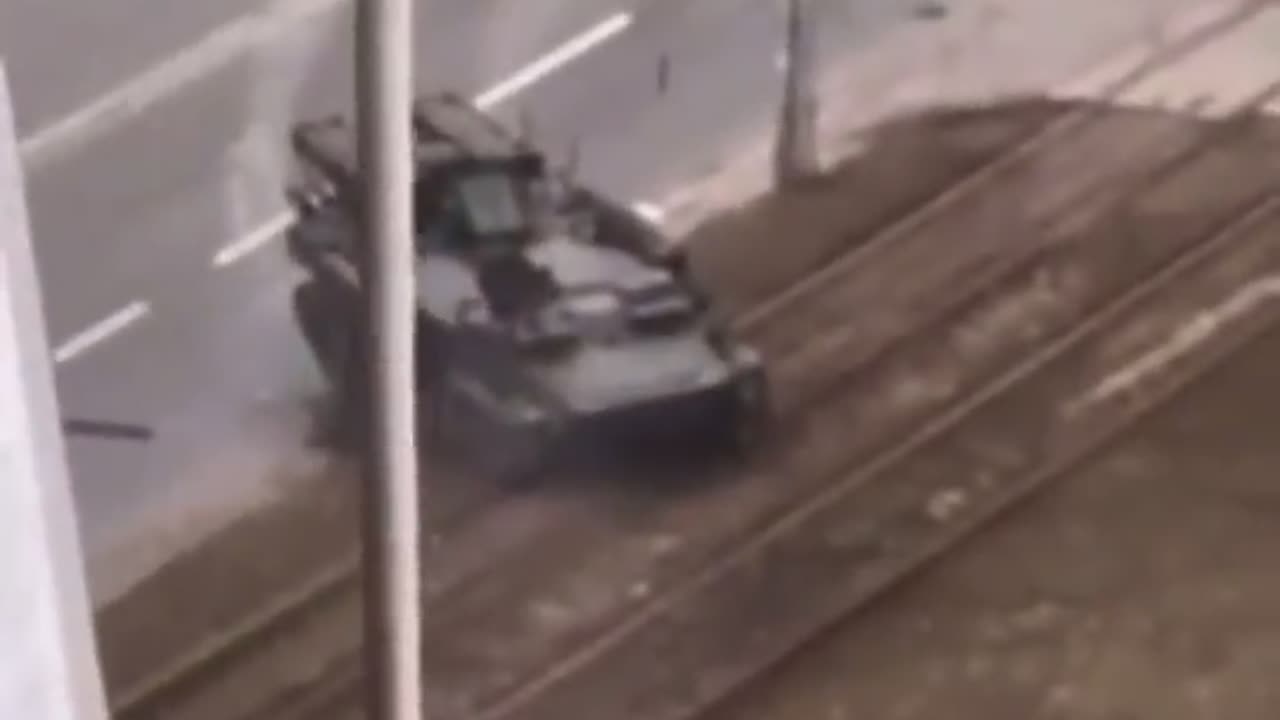 Another look at civilian car crushed by Russian Strela 10