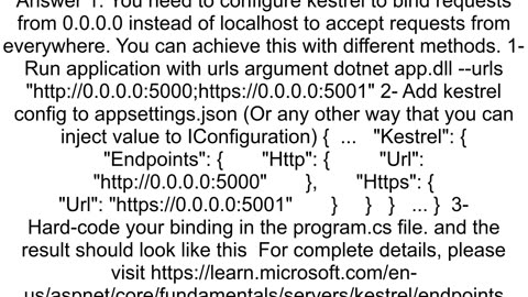 How to access ASPNET Core web server from another device