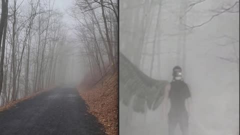 Angel take off before and after VFX