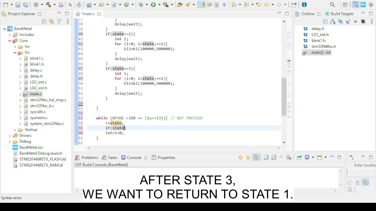 STM32 PART 7 - A STATE MACHINE (USING THE B1)