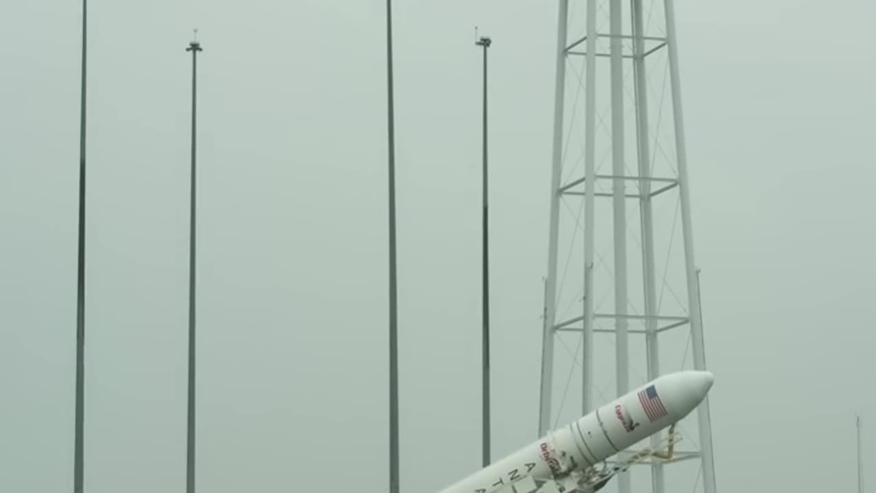 Antares Rocket Raised on Launch Pad