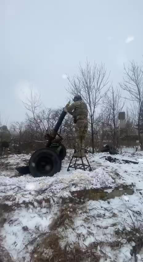 Ukrainian mortars are working on rashists from a French 120-mm mortar MO-120-RT61.