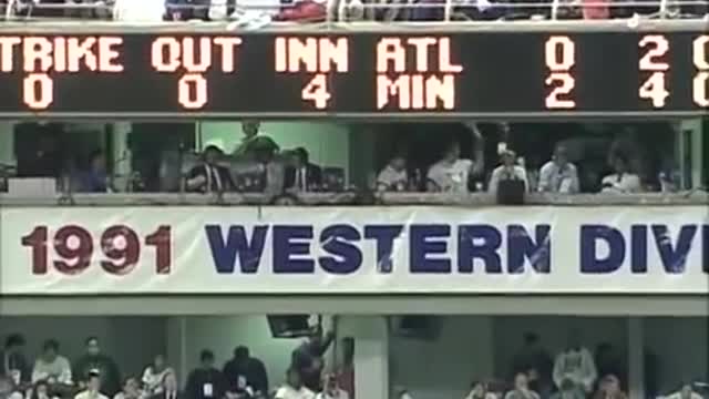 Le 6 ime match de la série mondial de 1991 Braves D'Atlanta vs Twins du Minnesota