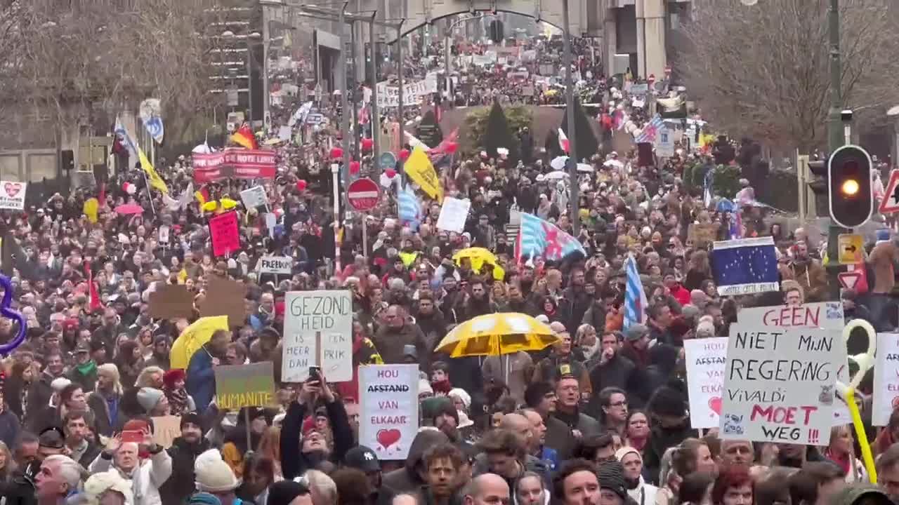 Brussels: vaccine mandate/passport protest Jan. 23, 2022