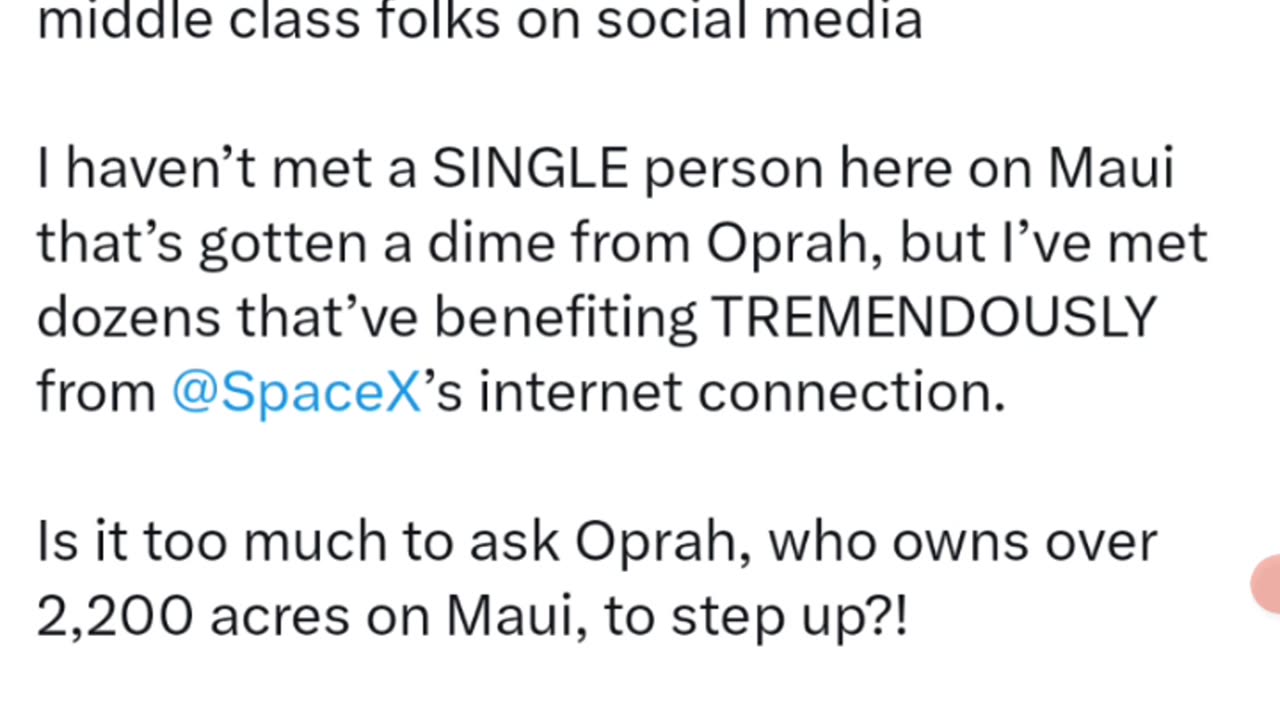 Elon Musk Vs Oprah Winfrey Maui Fire