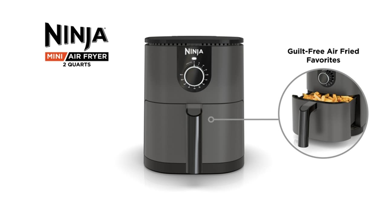 Ninja AF080 Mini Air Fryer, 2 Quarts Capacity, Compact, Nonstick