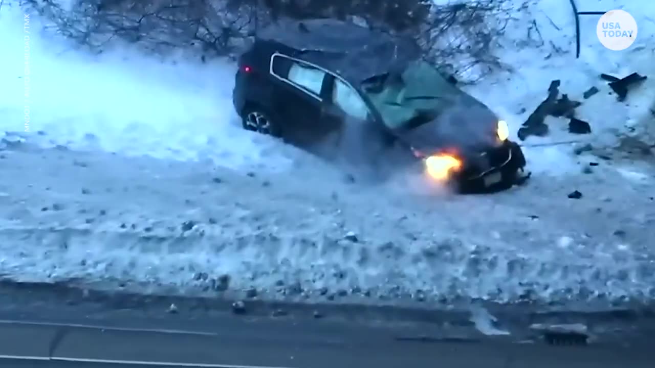 Teens drive allegedly stolen car off overpass to escape police chase