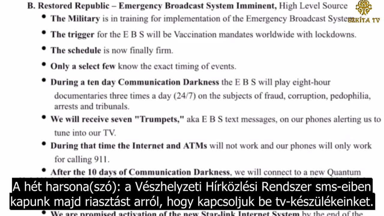 Vészhelyzeti Hírközlési Rendszer – Emergency Broadcast System (EBS)