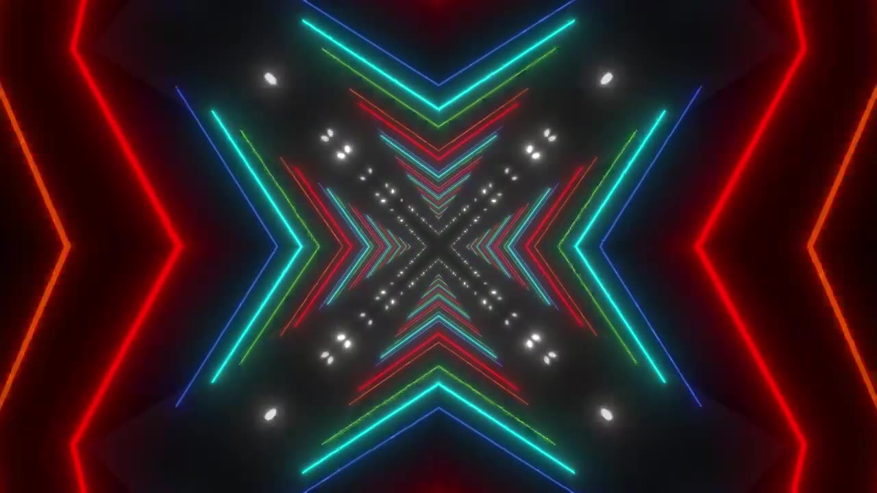 Tunnel with neon lights, Vj loop video