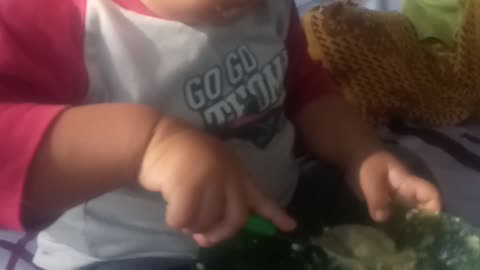 cute baby eating