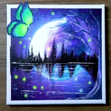 My Art - Amazing drawing purple moon Fantastic night