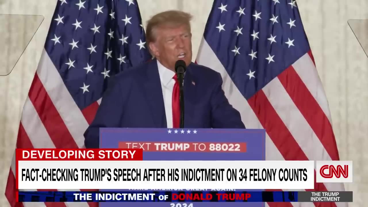 Fact-changing Trump's speech after his arrest and arraignment