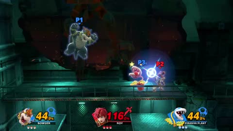 Bowser and Piranha Plant vs Roy on Shadow Moses Island (Super Smash Bros Ultimate)