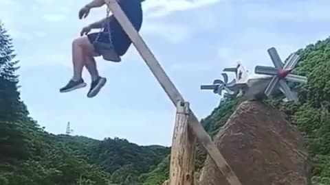 Man Enjoying Swing