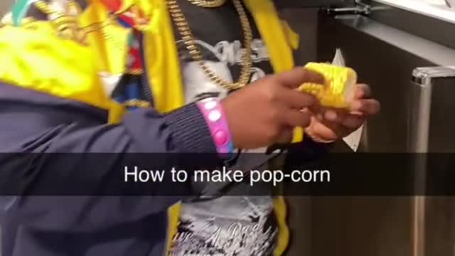 Making her pop corn