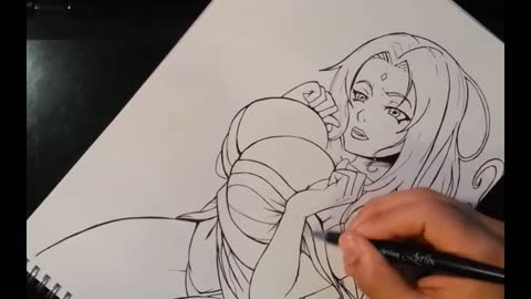 Drawing Sexy Anime Girls TSUNADE in Nruto