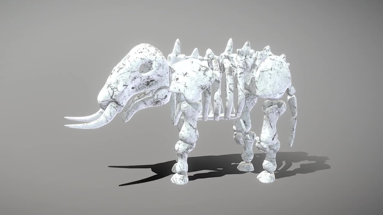 3D Model - Elephant Skeleton - Download