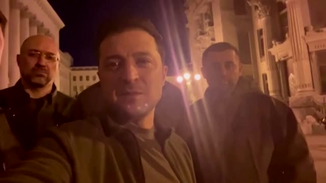 'We are here' -defiant Zelenskiy on the streets of Kyiv