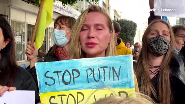 'Stop Putin': protesters around the world express fears