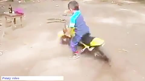 When a little boy driving a motorcycle. Watch what happened next.