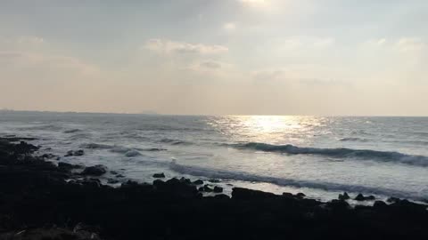 the beautiful sea and waves