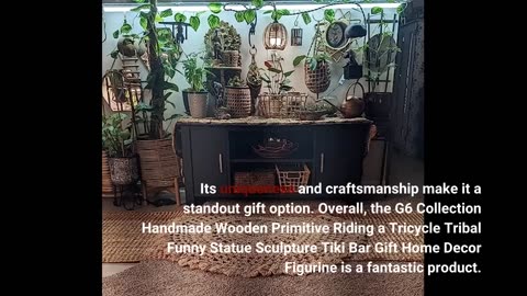 Skim Ratings: G6 Collection Handmade Wooden Primitive Riding a Tricycle Tribal Funny Statue Scu...