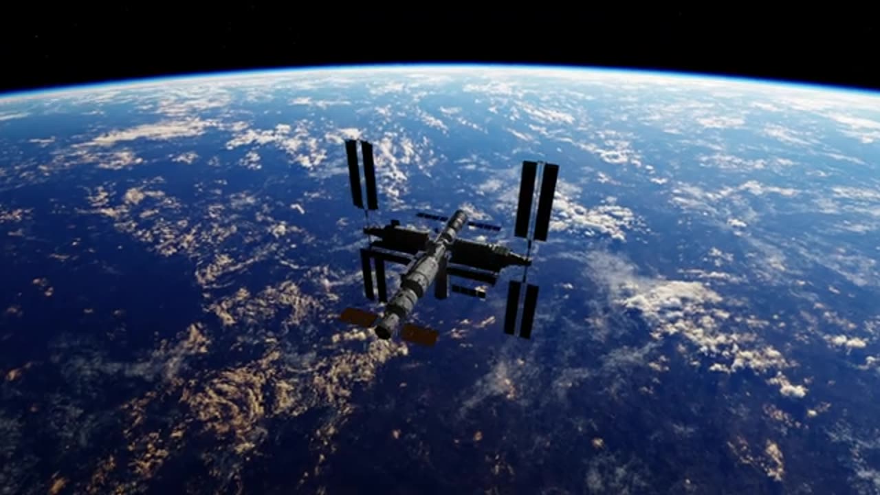 China's Space Station "Tiangong" Fly around