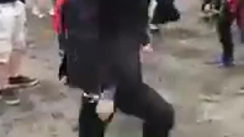 GUY LOOKS OUT OF PLACE WEARING A 🤪SUIT AT A FESTIVAL UNTIL THE BEAT DROPS