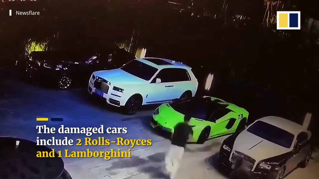 Drunk man destroys 4 luxury cars in China