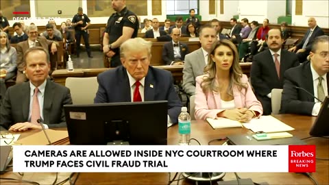 BREAKING NEWS- Cameras Capture Brief Glimpse Of Trump Inside NYC Courtroom At Civil Fraud Trial