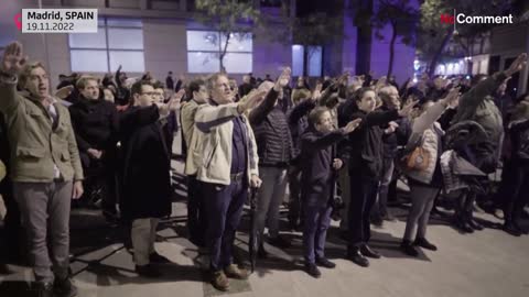 Watch: Spanish far-right group hold demonstration in Madrid