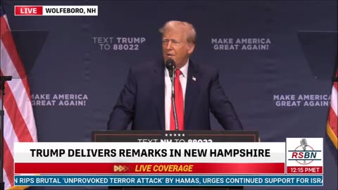 LIVE - President Trump Delivers Remarks in Wolfeboro, NH - 10/9/23