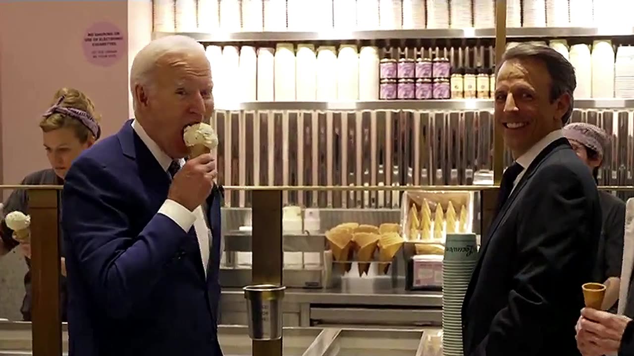 Biden Talks Trump Border Visit, Israel Hamas Ceasefire at Ice Cream Shop W Seth Meyers