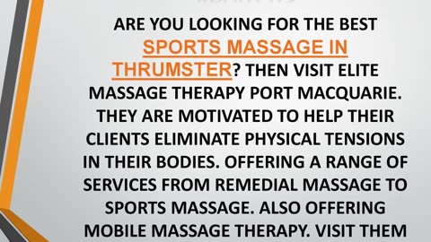 Best Sports Massage in Thrumster