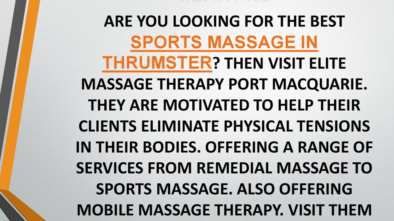 Best Sports Massage in Thrumster