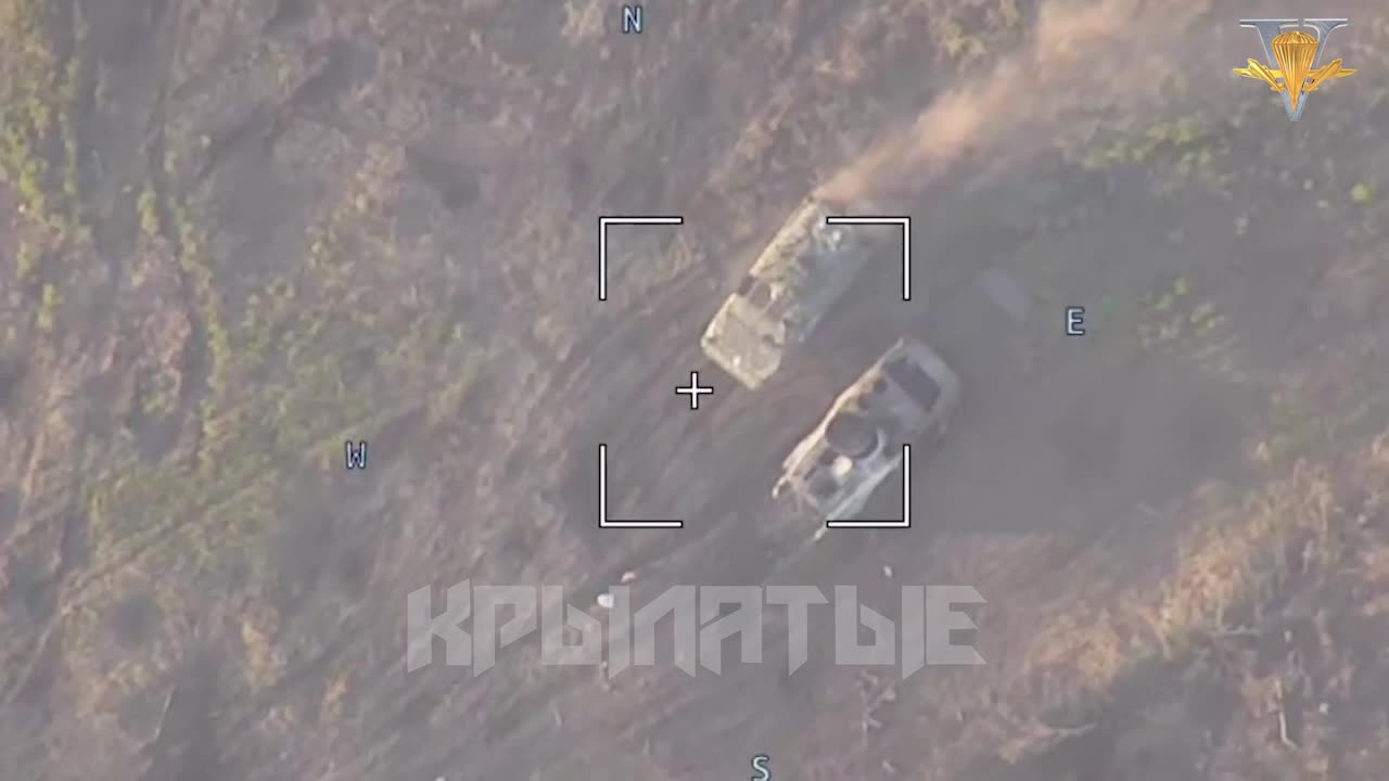 A Ukrainian BMP unluckily for them ran over a mine and left with its contents in a hangar