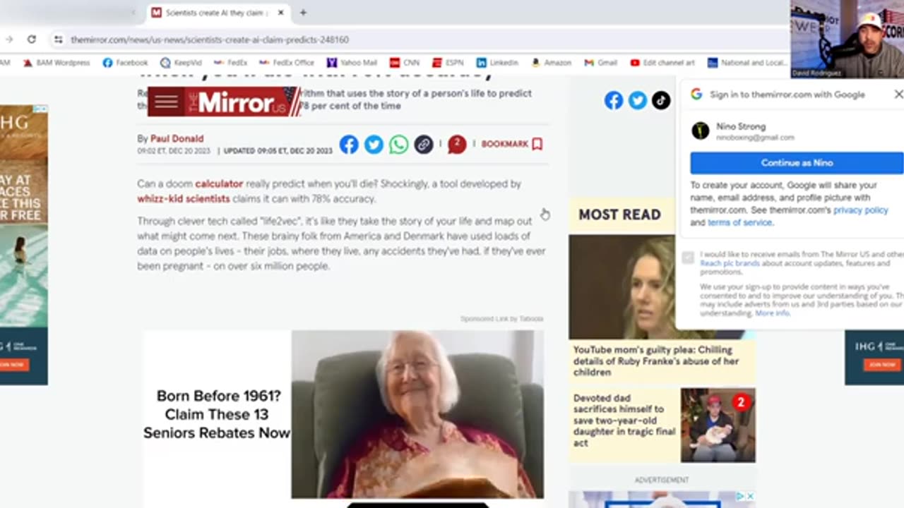 David Nino Rodriguez about CREEPY A.I WEBSITE