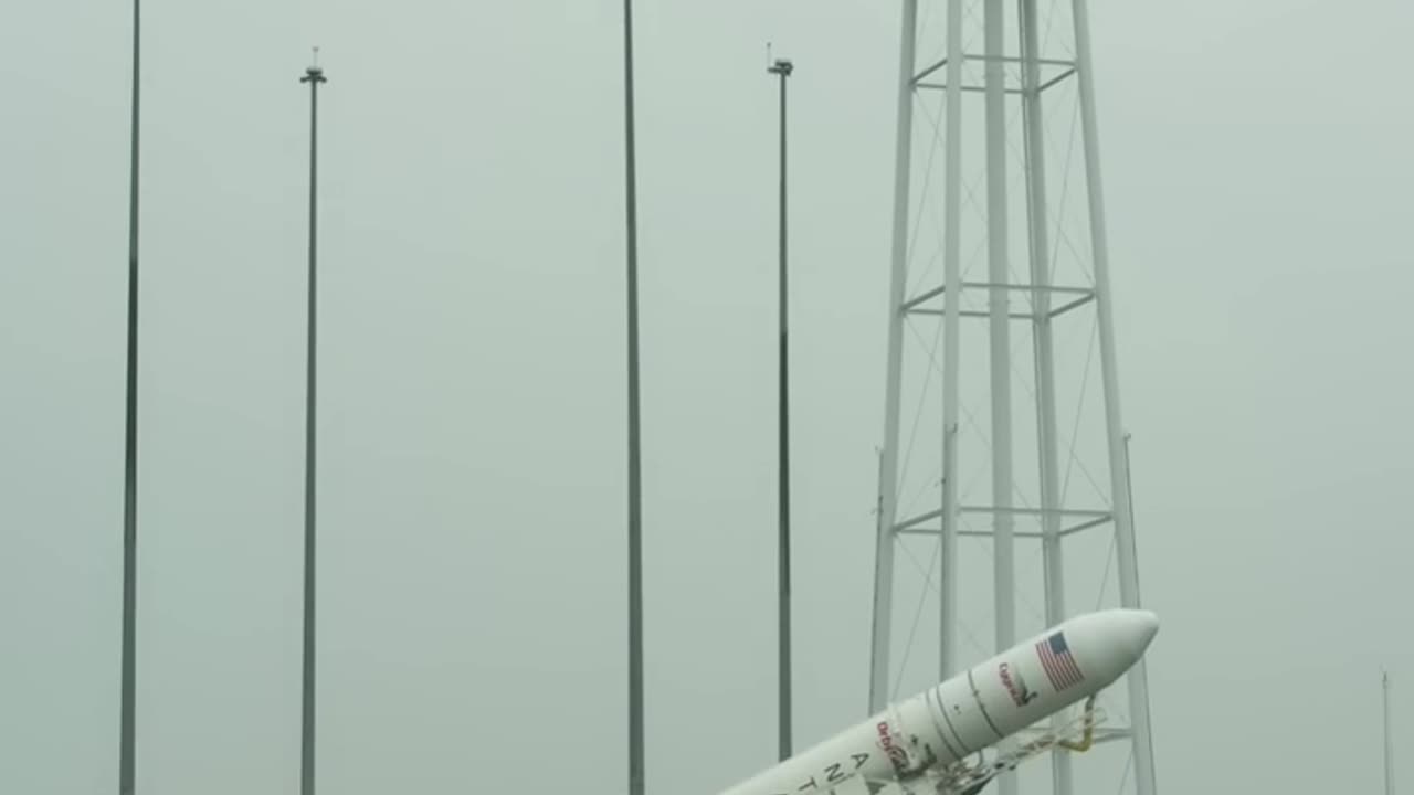 Antares Rocket Raised on Launch Pad