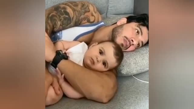 😍👨‍👦 Father and son ❤️🥰 cute baby