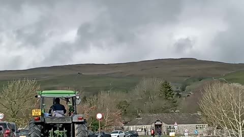 Tractor on road to Malham