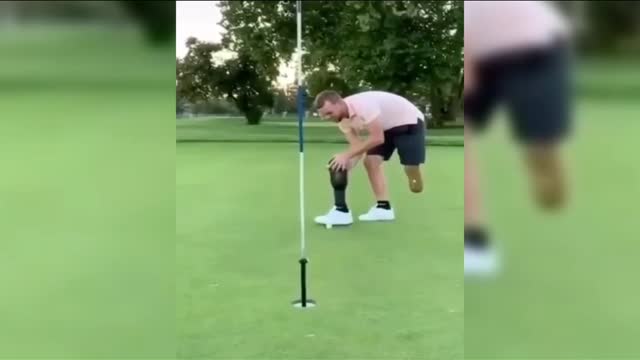 Fake Leg Used For Putter!