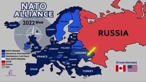 Expansion of the NATO Alliance encroaching on the Russian border.